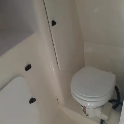 Whale Shark Tour Cancun boat bathroom