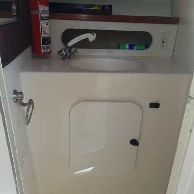 Whale Shark Tour Cancun boat sink